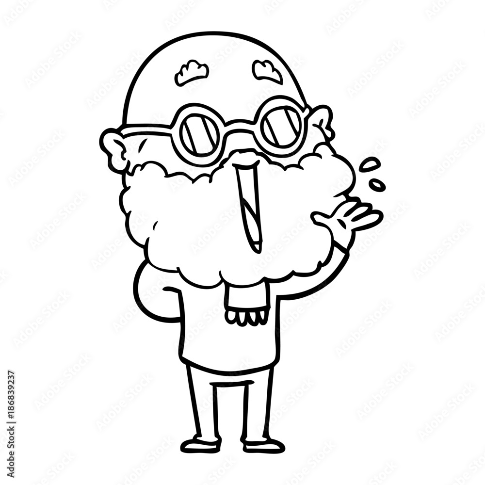 cartoon joyful man with beard cartoon joyful man with beard