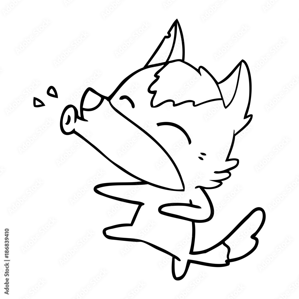 Fototapeta premium howling wolf cartoon