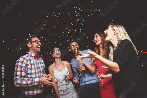 Group of people having a party