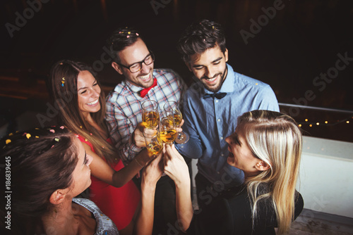 Group of people having a party