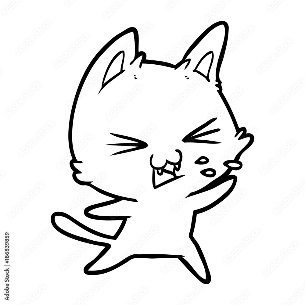 cartoon cat hissing cartoon cat hissing