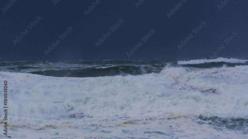 Ocean storm weather with huge waves in Biarritz, France Ocean storm weather with huge waves in Biarritz, France