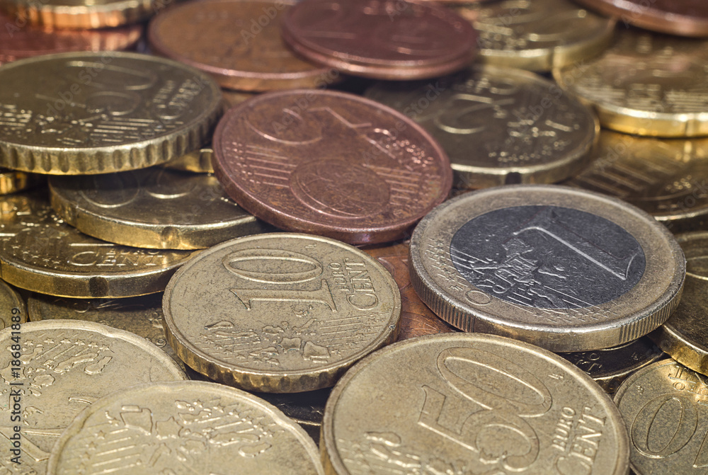 Background of different euro cent coins Background of different euro cent coins