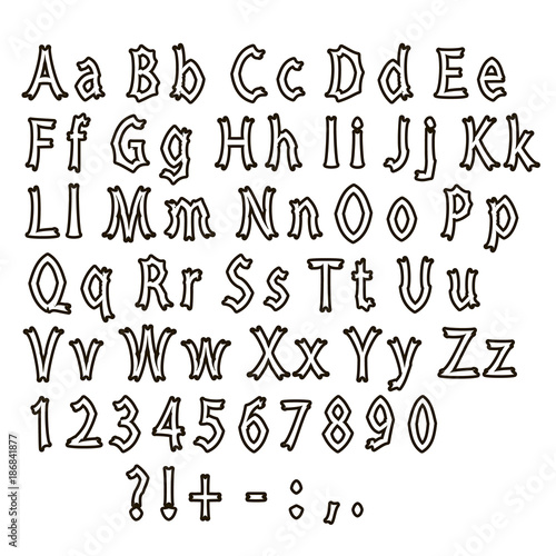 Modern geometric alphabet. Vector illustration isolated on white background.