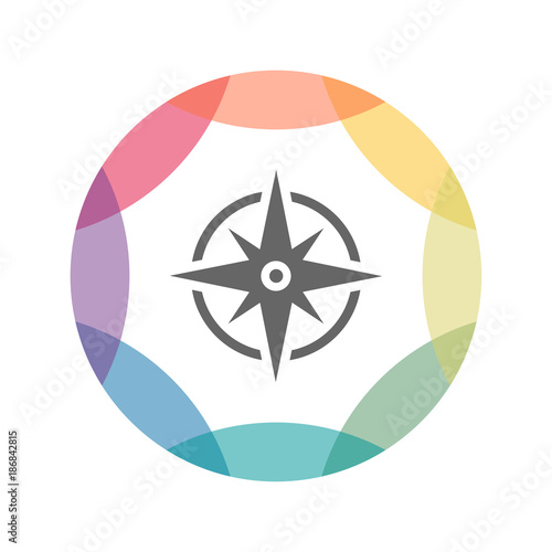 farbiges Icon - Kompass
