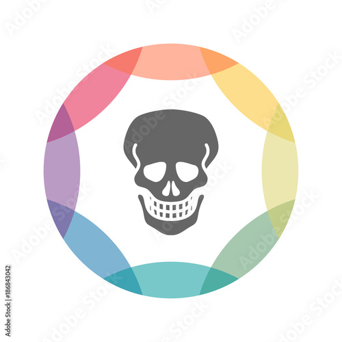 farbiges Icon - Totenkopf schwarz