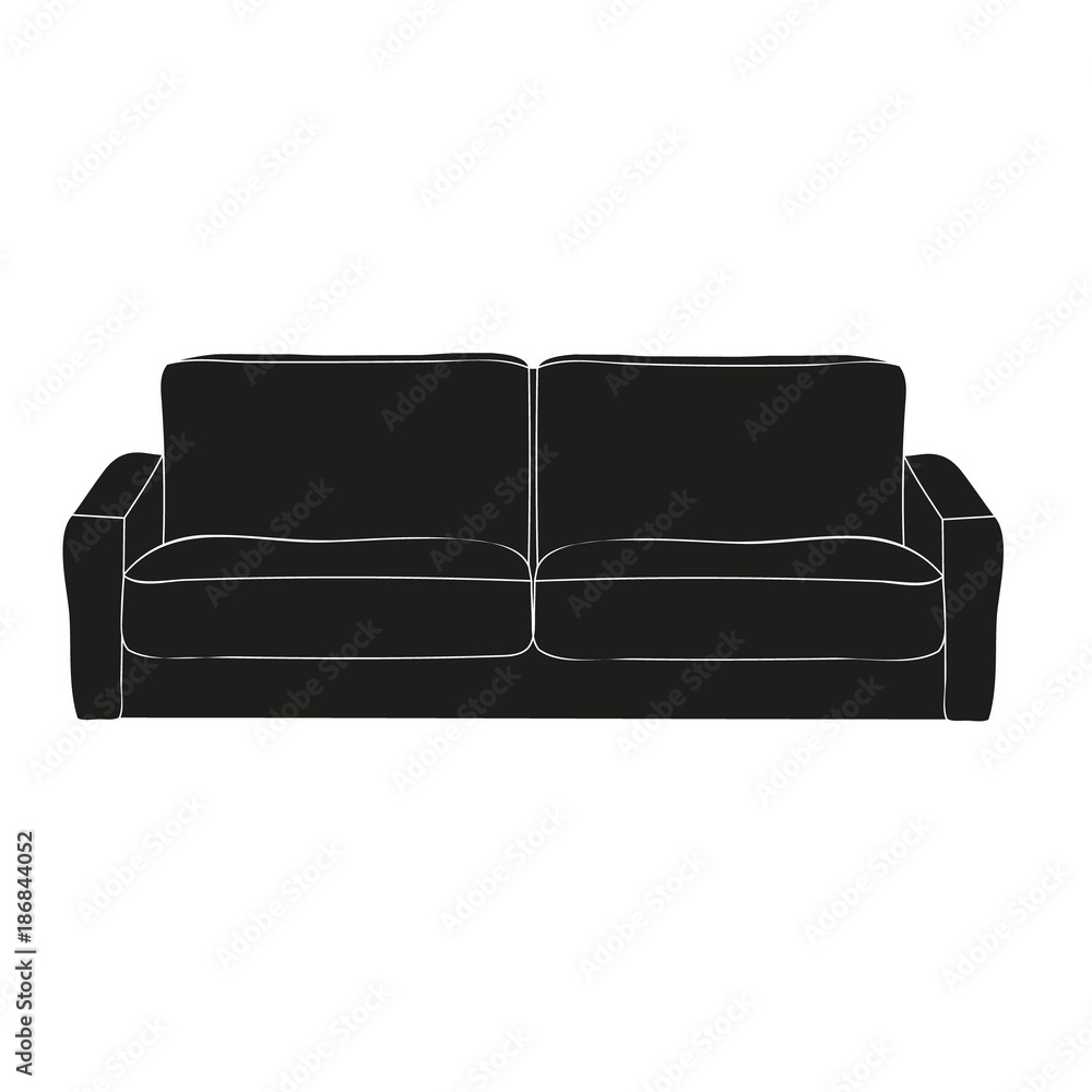 vector, isolated silhouette of a sofa