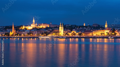 Buda side across Danube at night