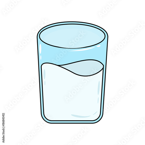 glass of milk cartoon isolated on white background