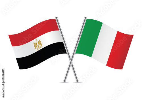 Egypt and Italy flags. Vector illustration. Free Download Egypt and Italy flags. Vector illustration. - GFXLoad