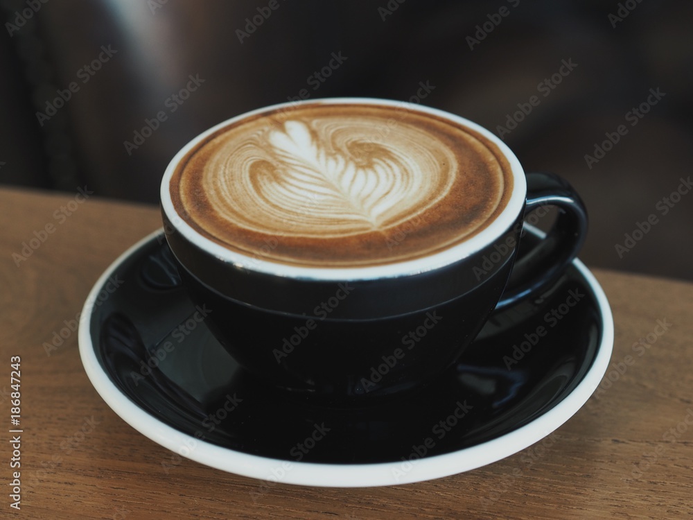 coffee latte art in coffee shop. coffee latte art in coffee shop.
