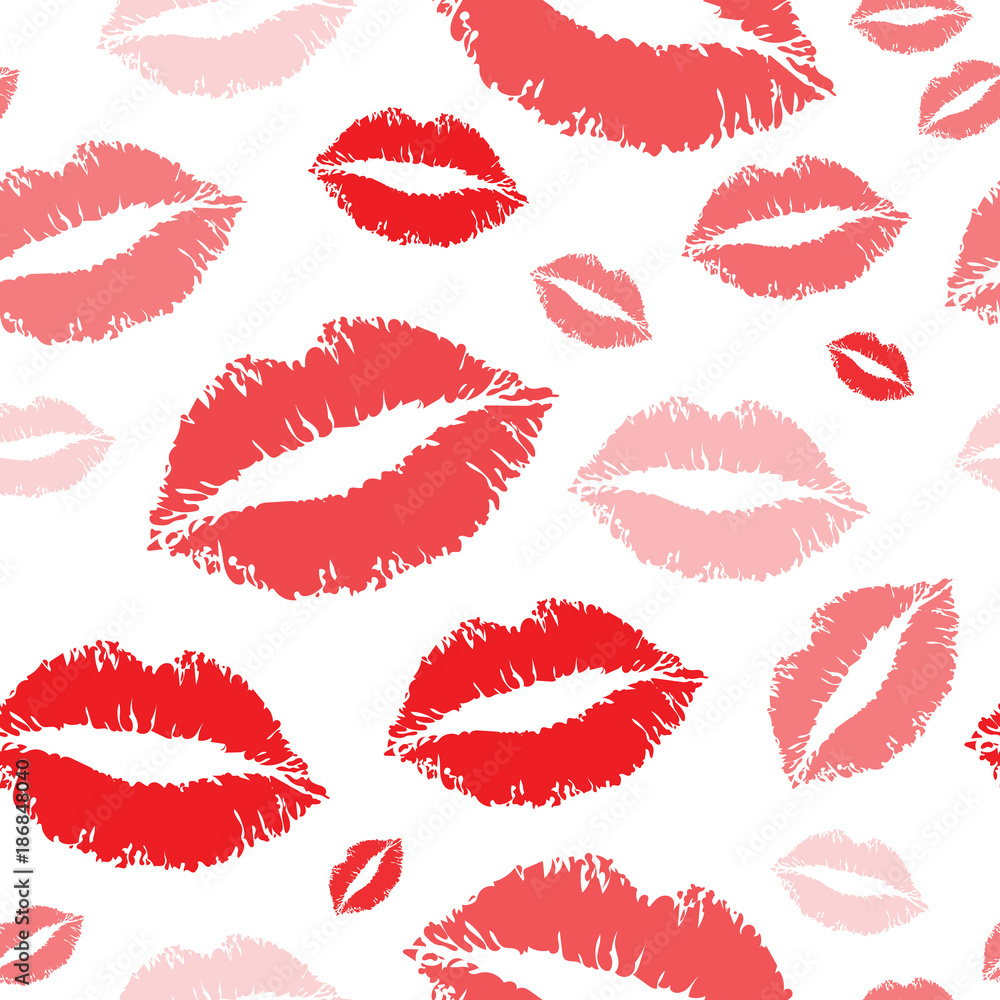 Lips kiss seamless pattern vector Lips kiss seamless pattern vector
