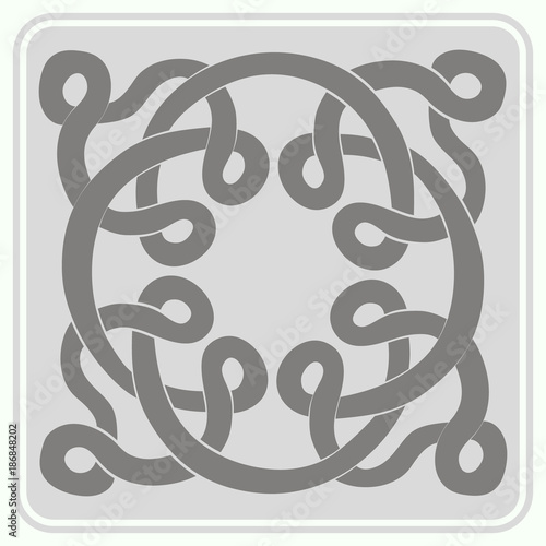monochrome icon with Celtic art and ethnic ornaments