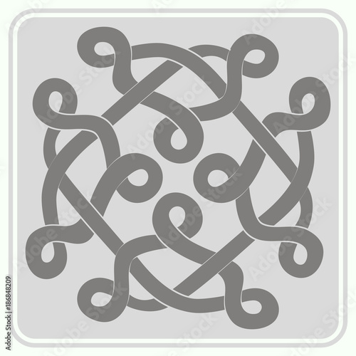 monochrome icon with Celtic art and ethnic ornaments