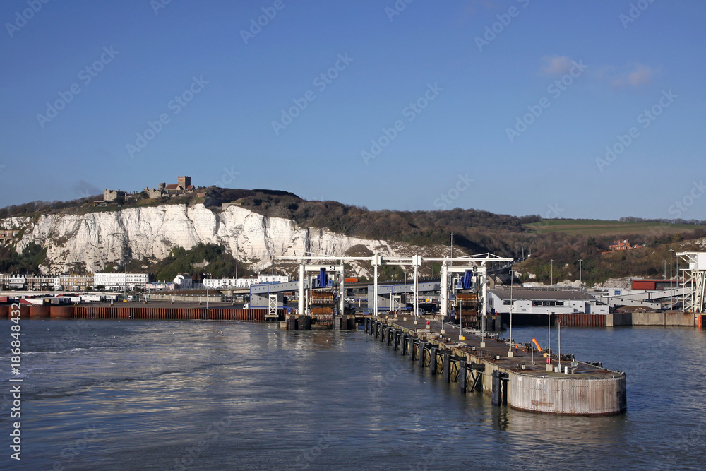 ferry port and white cliffs of dover