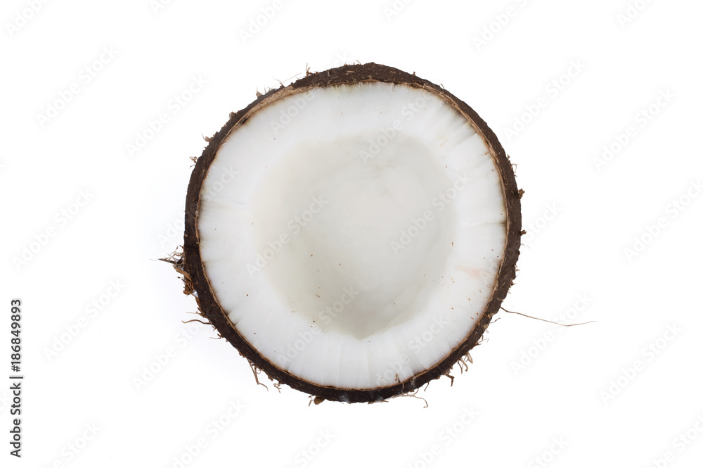 Coconut slice on a white background Coconut slice on a white background