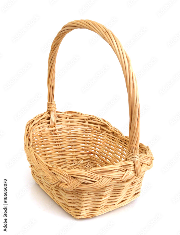 Fototapeta premium empty wicker basket isolated