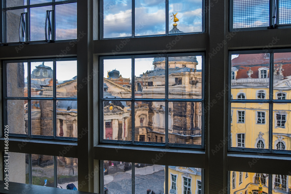 Dresden Altstadt aus einem Fenster