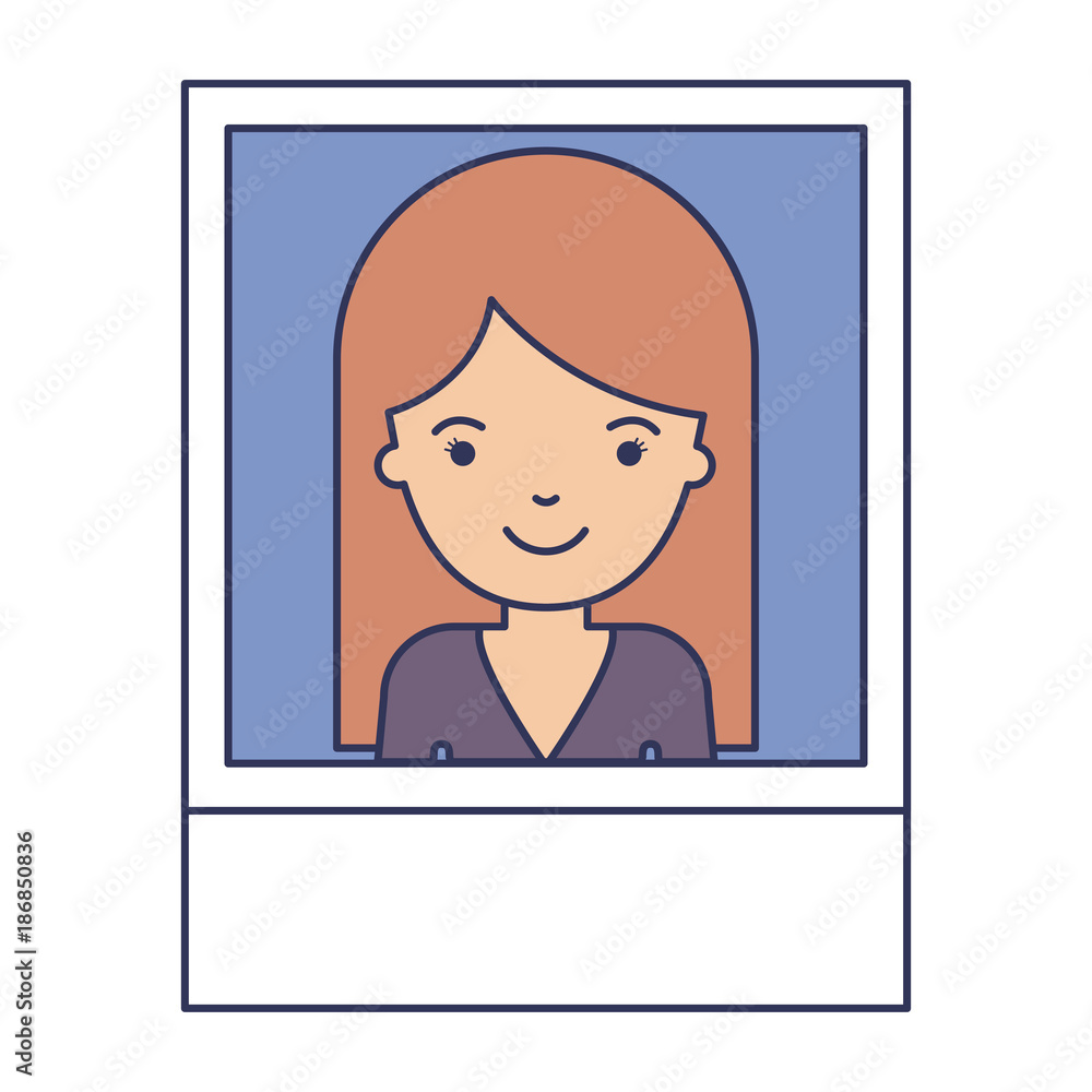 identification photo of woman with long straight hair in colorful silhouette