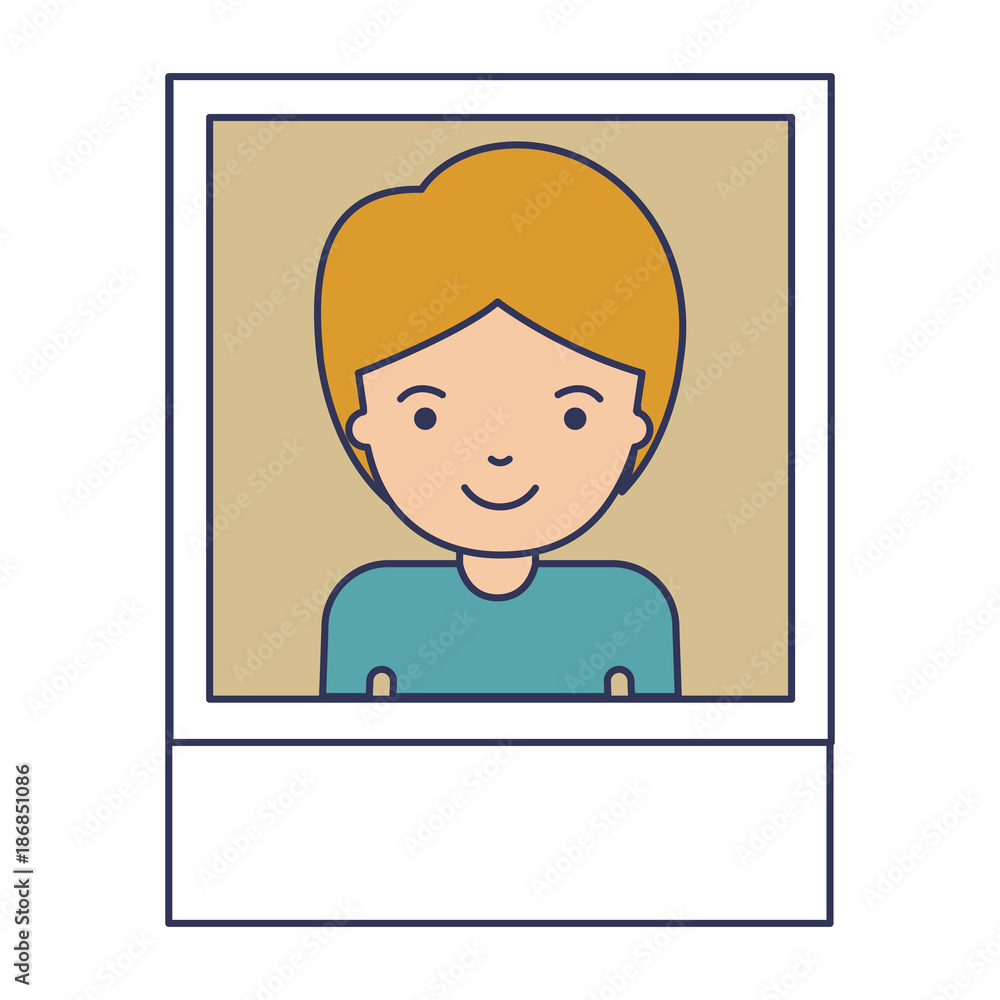 identification photo of guy with short hair in colorful silhouette identification photo of guy with short hair in colorful silhouette