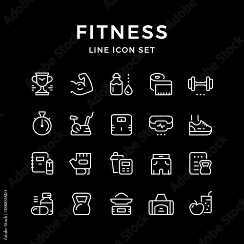 Set line icons of fitness