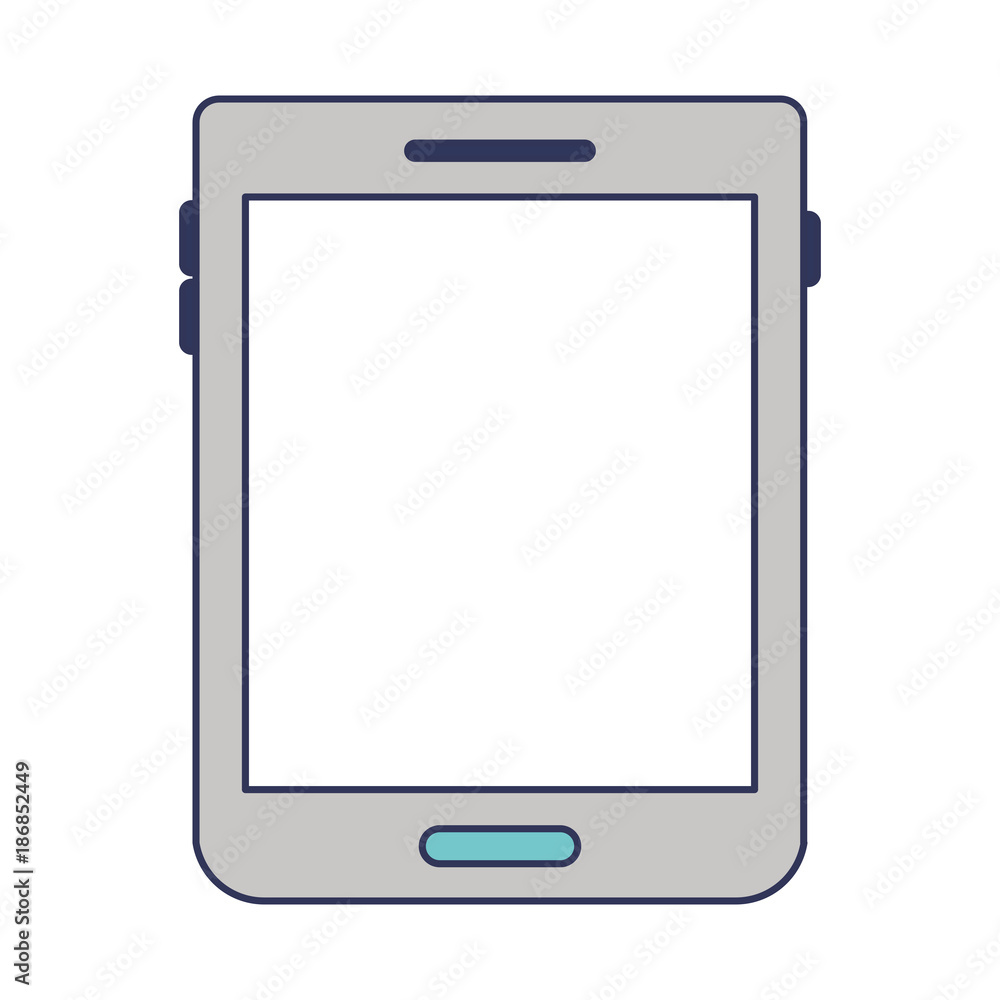 tablet device icon in colorful silhouette tablet device icon in colorful silhouette