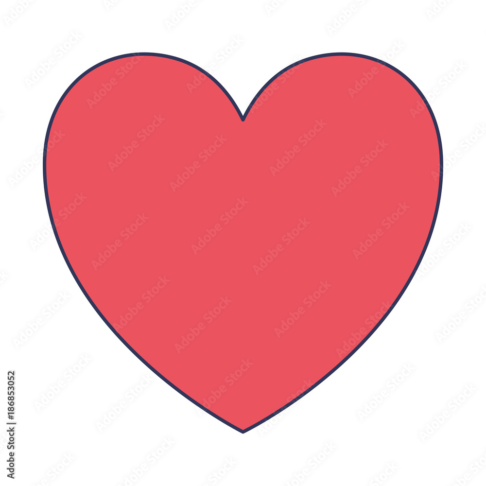 red heart icon in colorful silhouette red heart icon in colorful silhouette