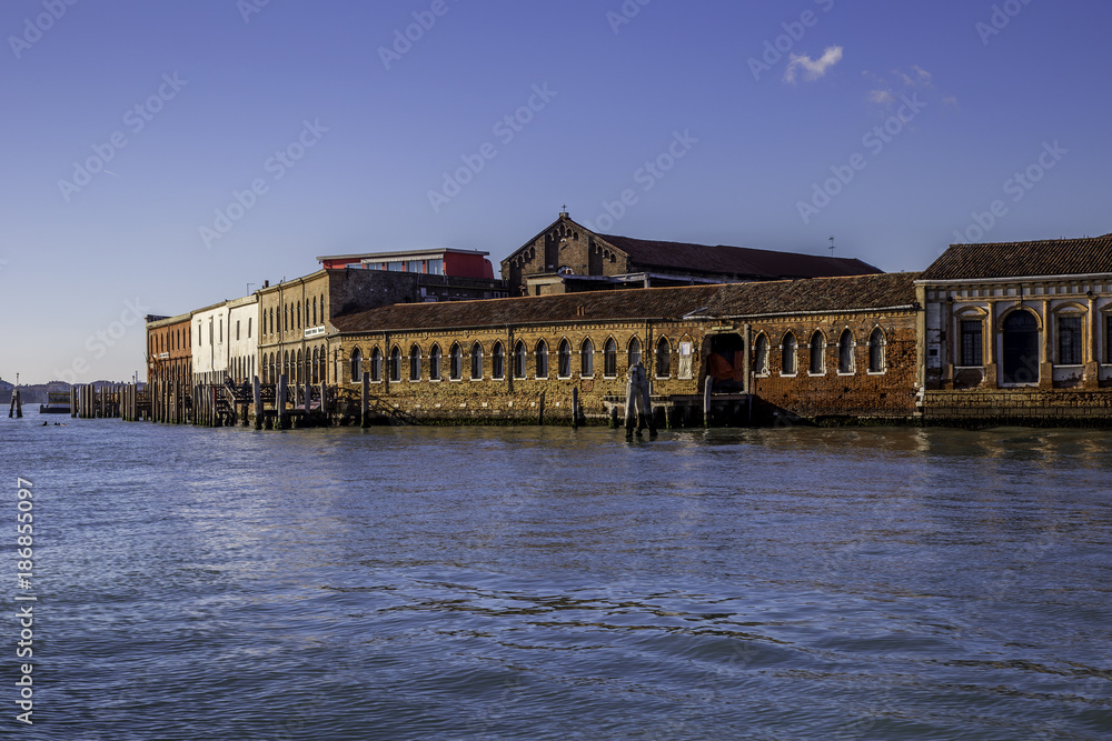 The picturesque island of Murano, famous for producing glass in the Venetian Lagoon on the Adriatic coast