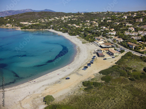 Blaue Lagune mit Strand Luftbild