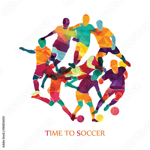    Football  soccer  colorful background. Vector illustration