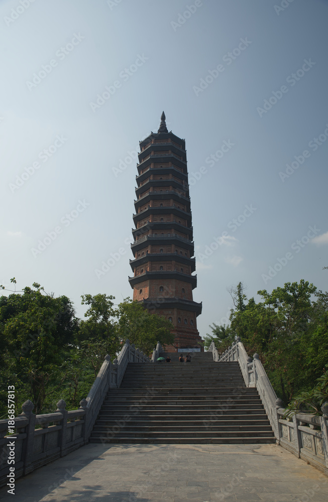 Big pagoda in Bin Dinh Temple in Tam Coc, Vietnam