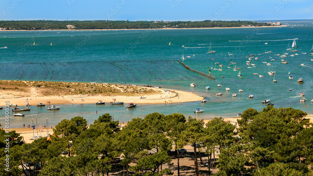Αυτοκόλλητο bassin d'arcachon - parc à huîtres (vue du phare)