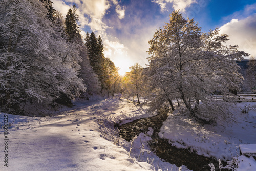 beautiful idyllic winter landscape