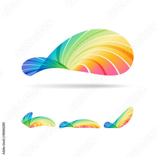 Abstract design elements set, multicolored shapes