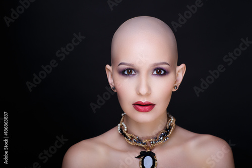 beauty bald woman