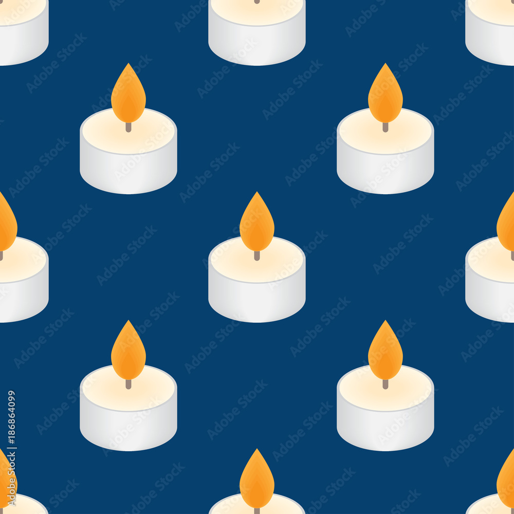 Tea candle icon. Floating candle. Seamless Pattern Tea candle icon. Floating candle. Seamless Pattern