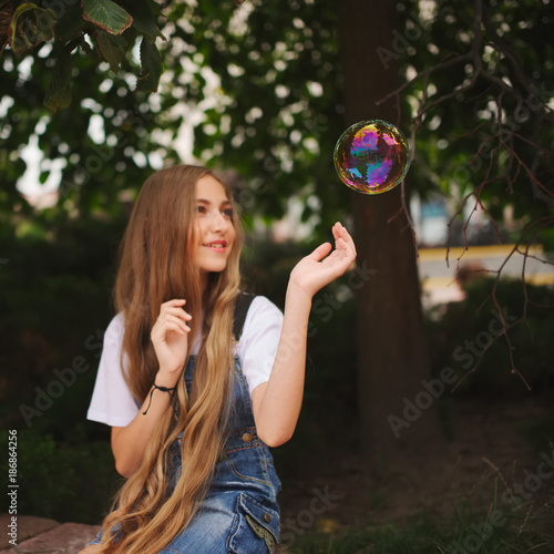 beautiful young girl with long hair