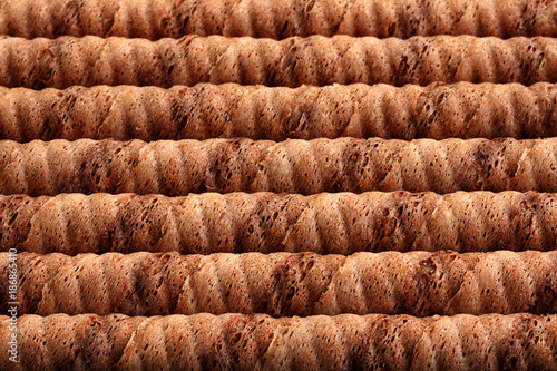 Waffle rolls stick background