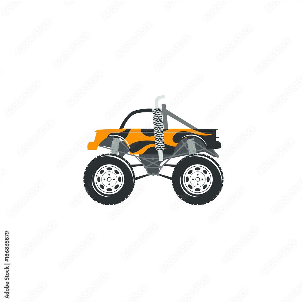 Monster truck icon. Illustration Monster truck icon. Illustration
