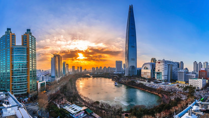 Fototapete Seoul Sonnenuntergang am Han-Fluss Seoul  © Mr.wijit amkapet