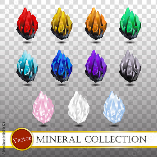 Mineral Collection on transparency background