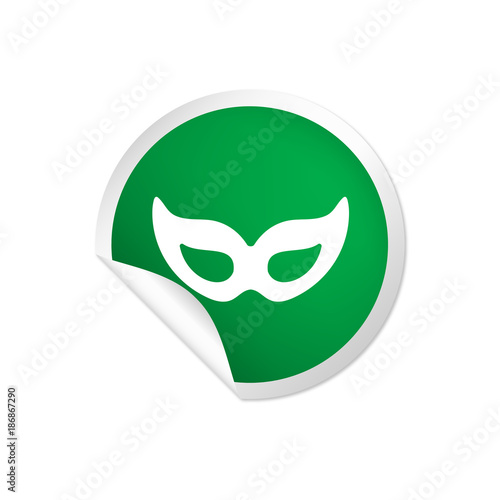 runder Sticker grün - Maske