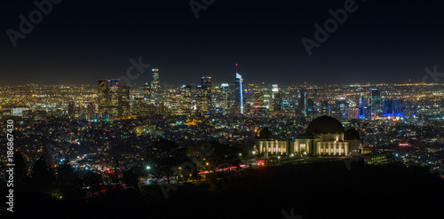 Griffith Observatory at Night with Los Angeles Skyline