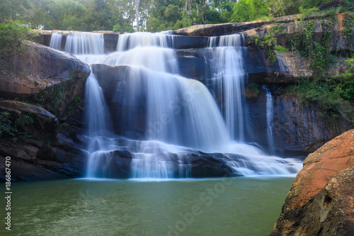 Tat-Huang waterfall  international waterfall in Huang river border of Thailand and Laos.