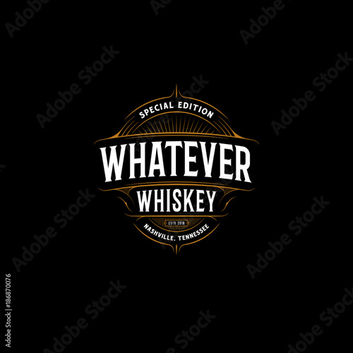Vector vintage frame for logo, label design. Ornate logo template for tattoo, barber shop, beer, whiskey label.