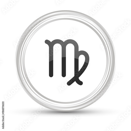 Weißer Button - Sternzeichen - Jungfrau