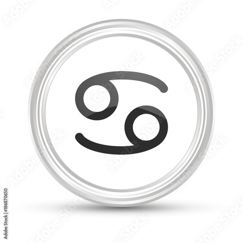 Weißer Button - Sternzeichen - Krebs