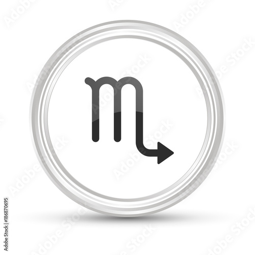 Weißer Button - Sternzeichen - Skorpion