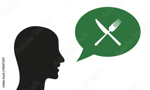 Person spricht von Kochen