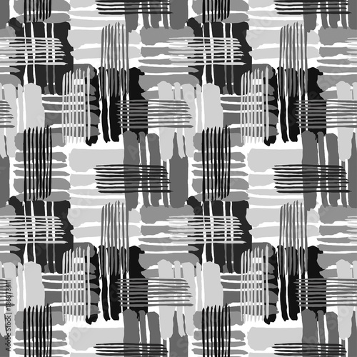 Geometric curved lines graffiti seamless hand craft expressive ink hipster pattern.